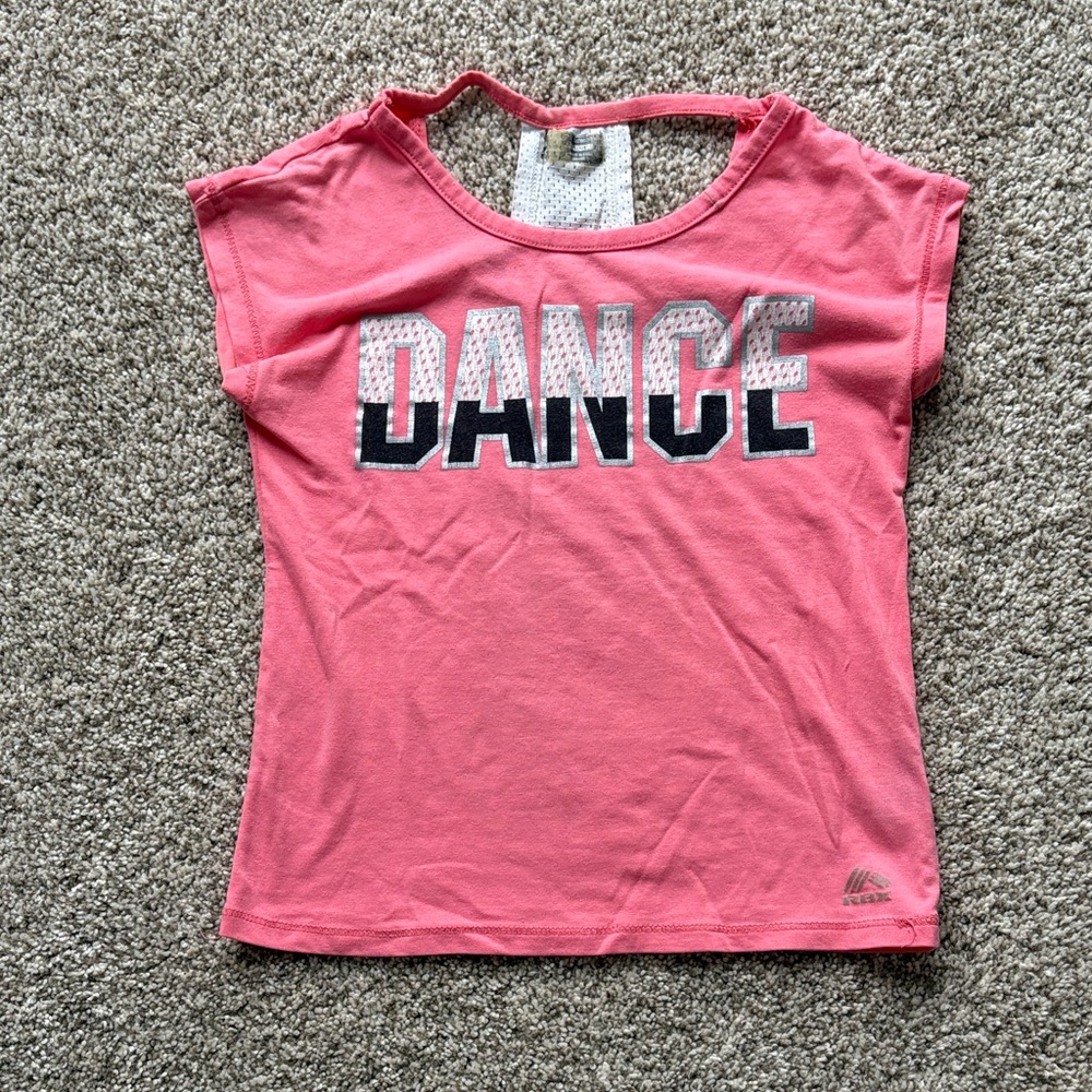Pink "DANCE" Mesh-Back Active Tee